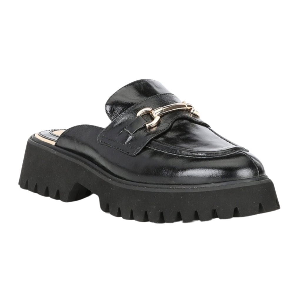 GB NWOT Hold On Leather Lug Sole Platform Mule Loafers size 9.5